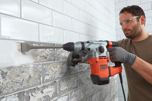 Black and Decker - 1250W SDSPlus Bohr und Meielhammer mit Koffer - BEHS03K