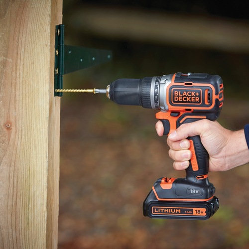 Black and Decker - 18V Brstenloser LiIon 2Gang Bohrschrauber mit 2 Akkus Ladegert und Koffer - BL186KB