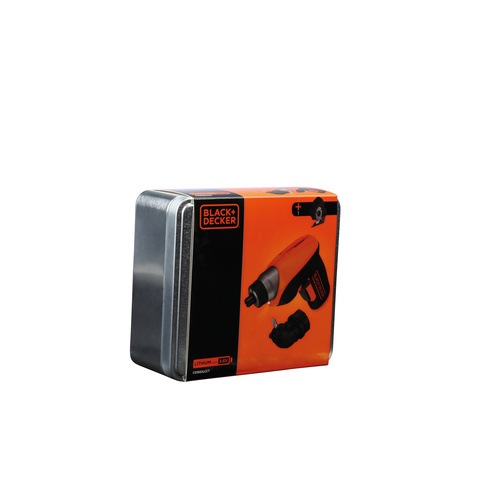 Black and Decker - 36V AkkuSchrauber mit Winkelaufsatz  UniversalschneiderAufsatz in attraktiver Metalldose - CS3652LCCT