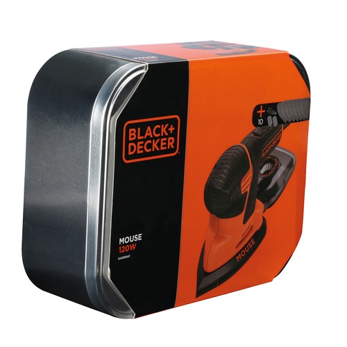 Black and Decker - 120W Dreieckschleifer Mouse mit 10tlg Zubehr in attraktiver Metalldose - KA2000AT